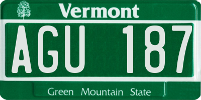 VT license plate AGU187