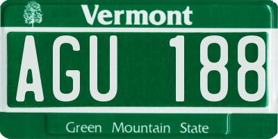 VT license plate AGU188