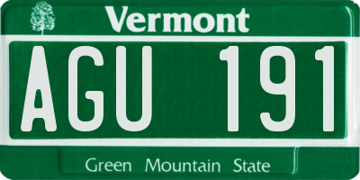 VT license plate AGU191
