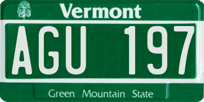 VT license plate AGU197