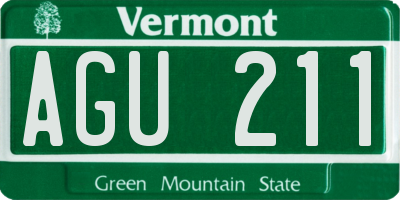 VT license plate AGU211