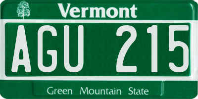 VT license plate AGU215