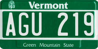 VT license plate AGU219