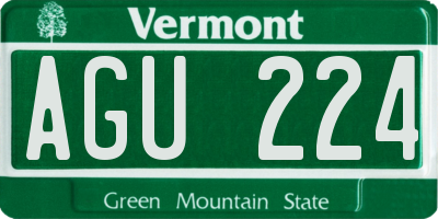 VT license plate AGU224