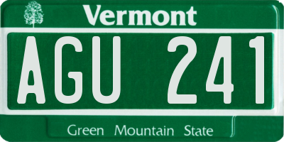 VT license plate AGU241