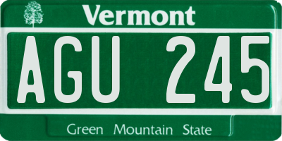 VT license plate AGU245
