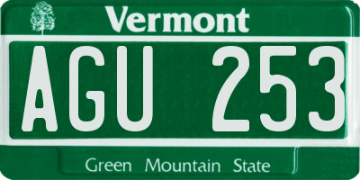 VT license plate AGU253