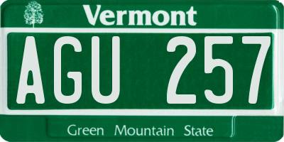 VT license plate AGU257