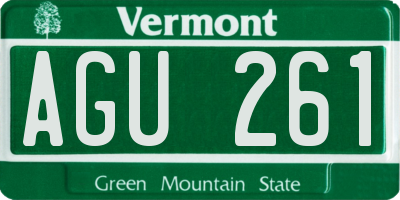 VT license plate AGU261