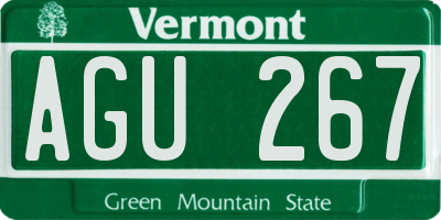 VT license plate AGU267
