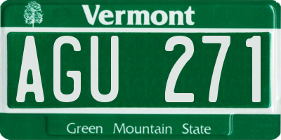 VT license plate AGU271