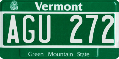 VT license plate AGU272