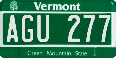 VT license plate AGU277