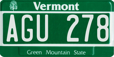 VT license plate AGU278