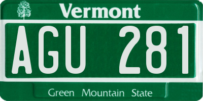 VT license plate AGU281