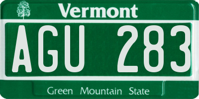 VT license plate AGU283
