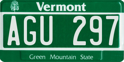VT license plate AGU297