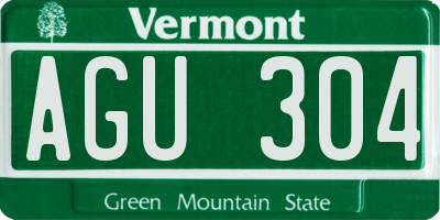 VT license plate AGU304