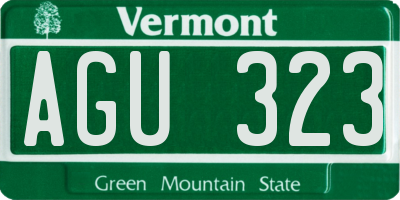 VT license plate AGU323