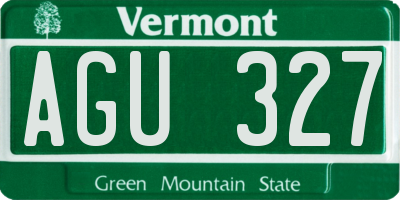 VT license plate AGU327