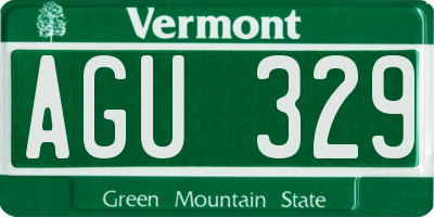 VT license plate AGU329
