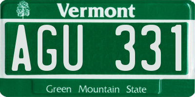 VT license plate AGU331
