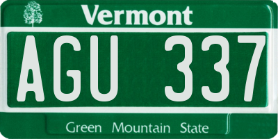 VT license plate AGU337