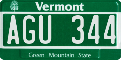VT license plate AGU344
