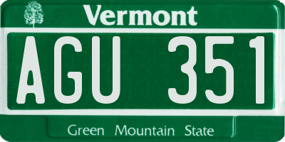 VT license plate AGU351