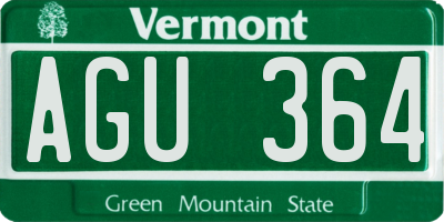 VT license plate AGU364