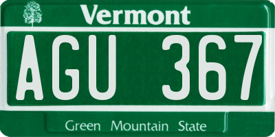 VT license plate AGU367