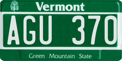 VT license plate AGU370