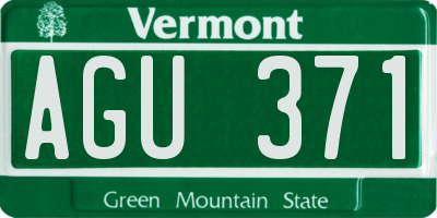 VT license plate AGU371
