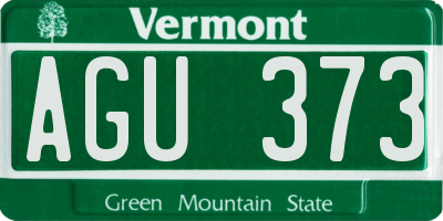 VT license plate AGU373