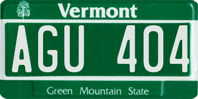 VT license plate AGU404