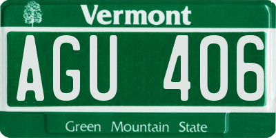 VT license plate AGU406