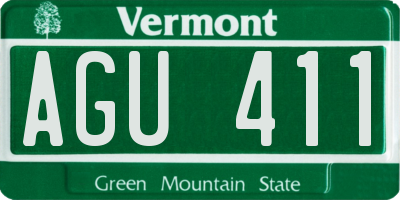 VT license plate AGU411