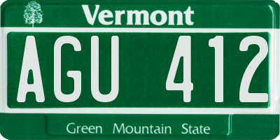 VT license plate AGU412