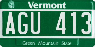 VT license plate AGU413