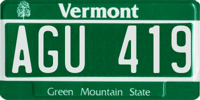 VT license plate AGU419