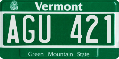 VT license plate AGU421