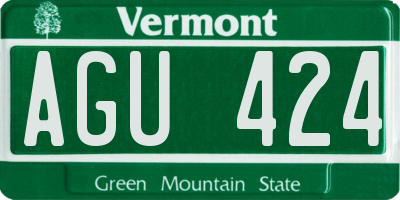 VT license plate AGU424