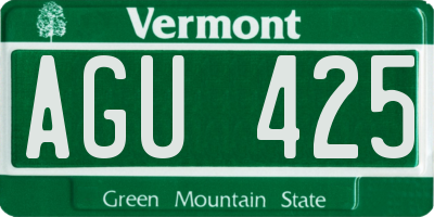 VT license plate AGU425