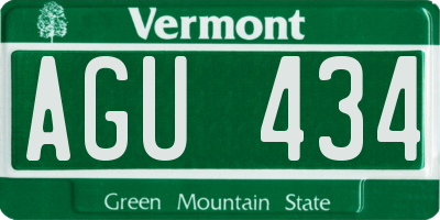 VT license plate AGU434