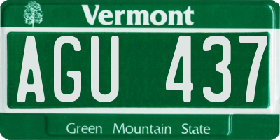 VT license plate AGU437