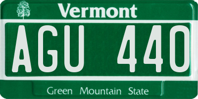 VT license plate AGU440