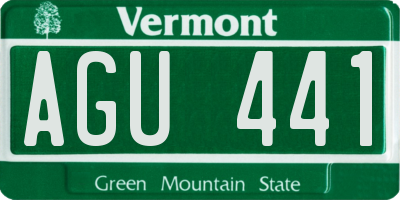VT license plate AGU441