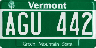 VT license plate AGU442