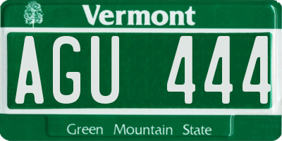 VT license plate AGU444