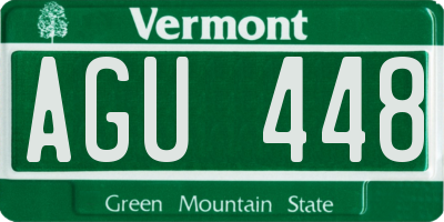 VT license plate AGU448
